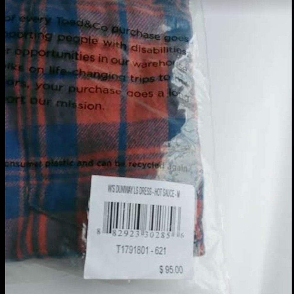 NWT Toad & Co LS Duniway organic Dress plaid S, M - Picture 3 of 3